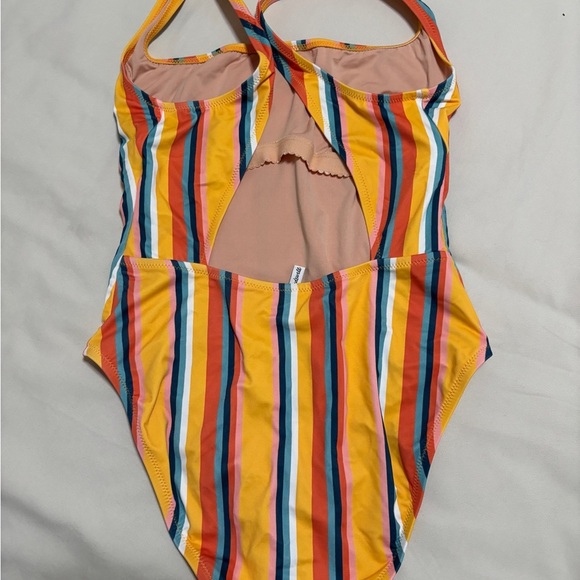 Madewell Vibrant Striped One Piece Swimsuit Sz S SKU 2 - Picture 2 of 6